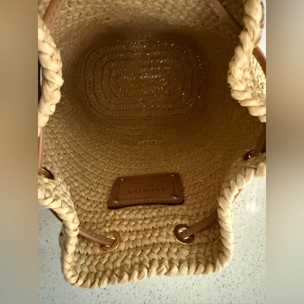 Prada Crochet and Leather Mini-Bucket Bag - Picture 9 of 13